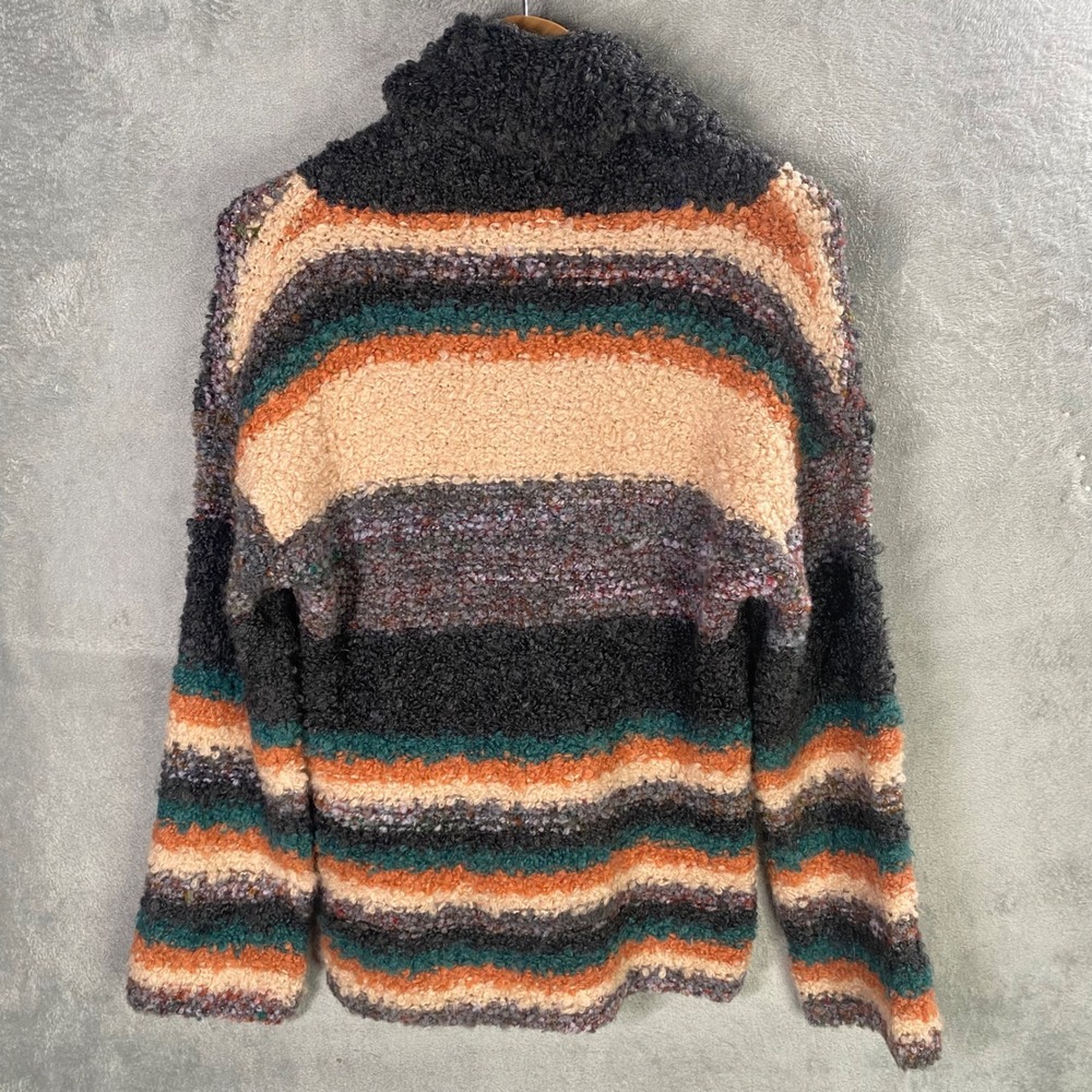 Moth Anthropologie Striped Cowl Neck Sweater Medium Mohair Wool Blend Earthy - Picture 3 of 6